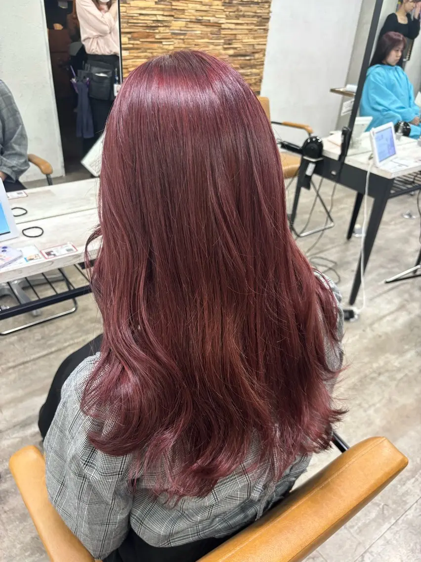 ロング カラー ヘアカラー トリートメント ヘッドスパ ヘアセット ️韓国ヘア／レイヤー カット❤️Yūkaのヘアスタイル