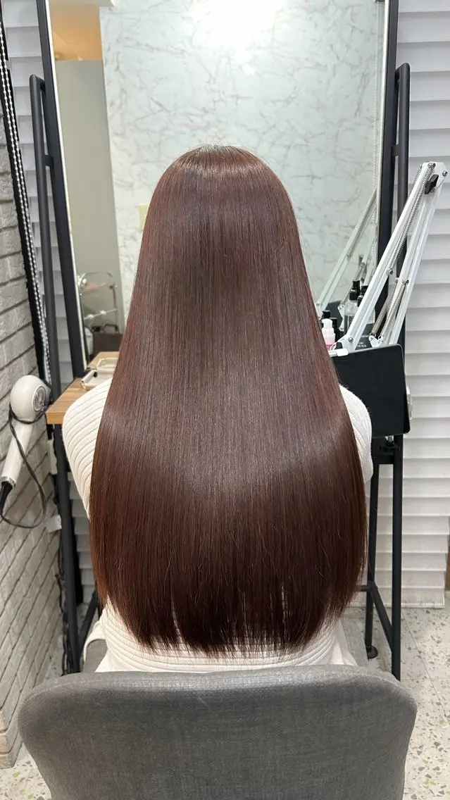 ロング カラー ブラウンカラー ピンクカラー ピンクブラウン レッドカラー レッドブラウン 🧣艶カラー・ヘア セット Chie🧸のヘアスタイル