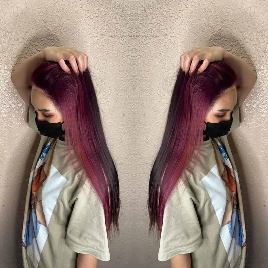 ロング カラー ミストバング ブリーチ  フェイスフレーミング インナーカラー トリートメント 👑派手髪/カット 👑ANRYのヘアスタイル