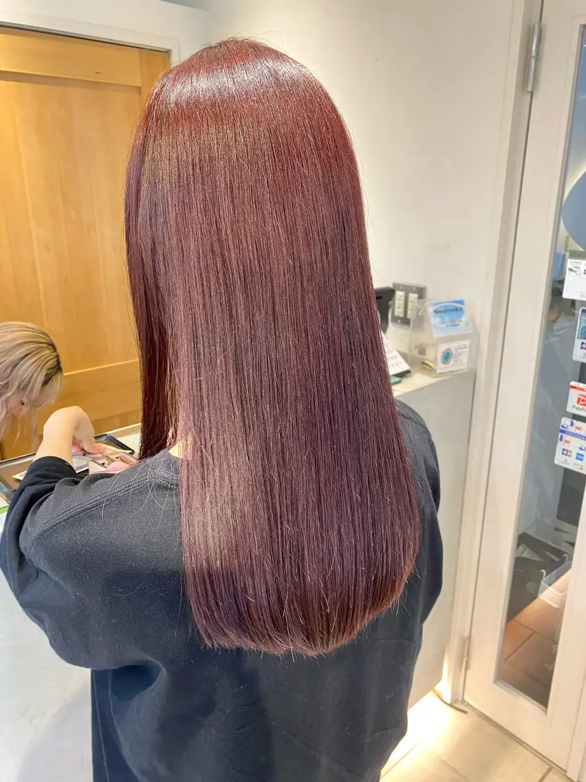 ロング カラー ブラウンカラー ダブルカラー ピンクカラー ピンクブラウン Aya　ブリーチなし 🌱　ダブルカラーのヘアスタイル