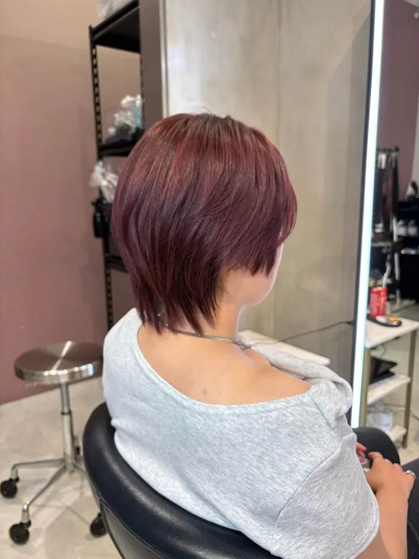 ショート カラー ピンクカラー レッドカラー ヘアカラー 表参道/似合わせ⟡⋆ 木村 心優♡のヘアスタイル