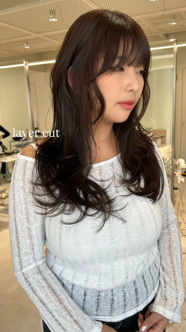 ロング カラー レイヤーカット カット ヘアカラー 海外レイヤー /NAGISAのヘアスタイル