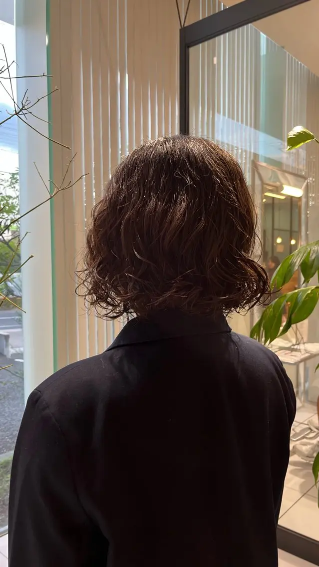 ミディアム ミディアムパーマ ボブ パーマ 長久手/艶カラー/ ブリーチ/フウカのヘアスタイル