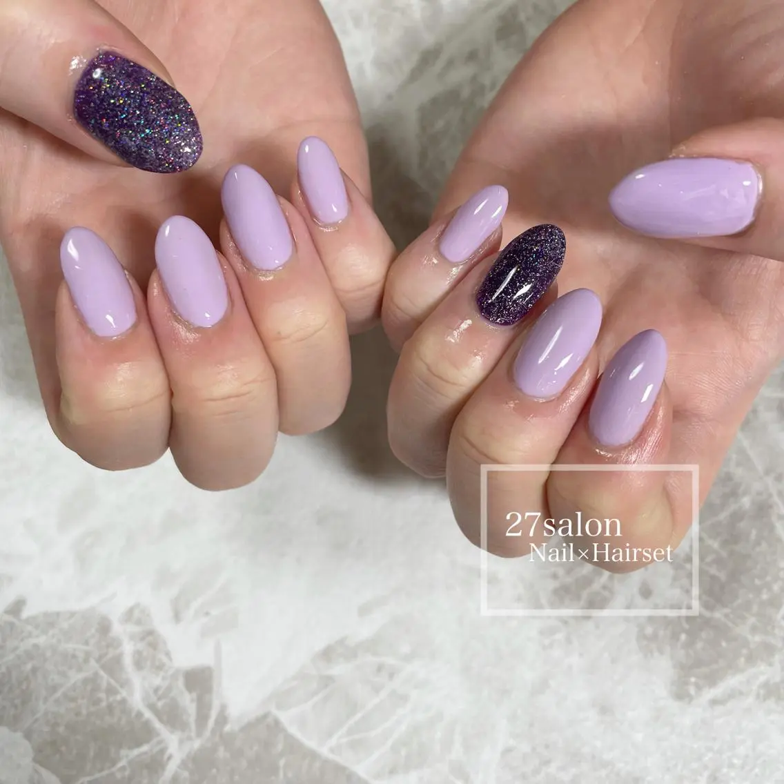 ネイル パープル シンプルネイル 27salon yuinaのネイルデザイン