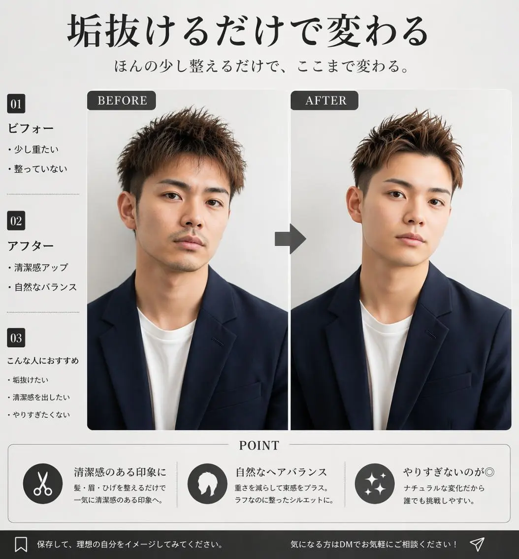 【平日/学生限定】メンズカット+カラー¥9,900の写真