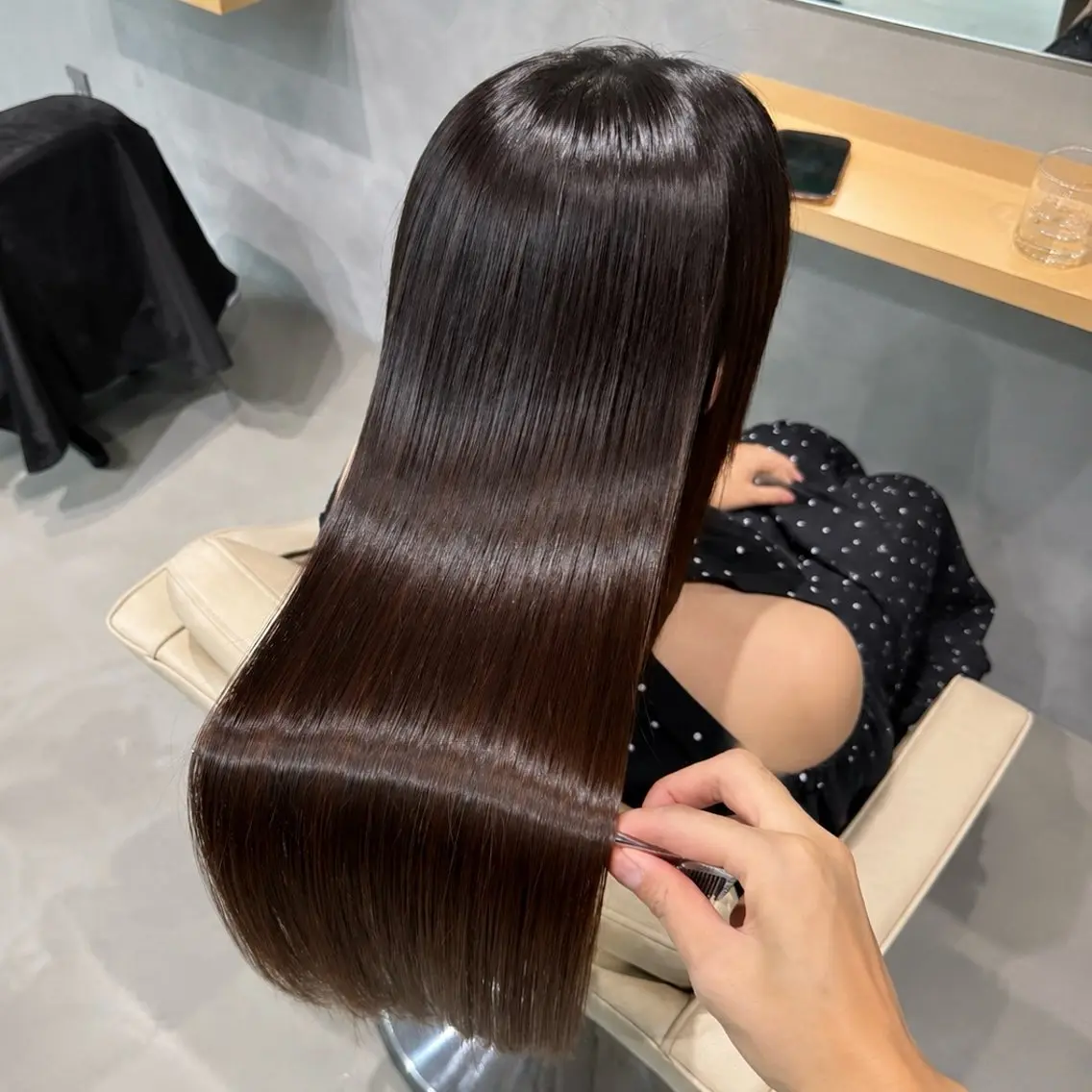 ロング パーマ ヘアカラー トリートメント ブリーチ縮毛矯正/ 髪質改善/西野和裕のヘアスタイル