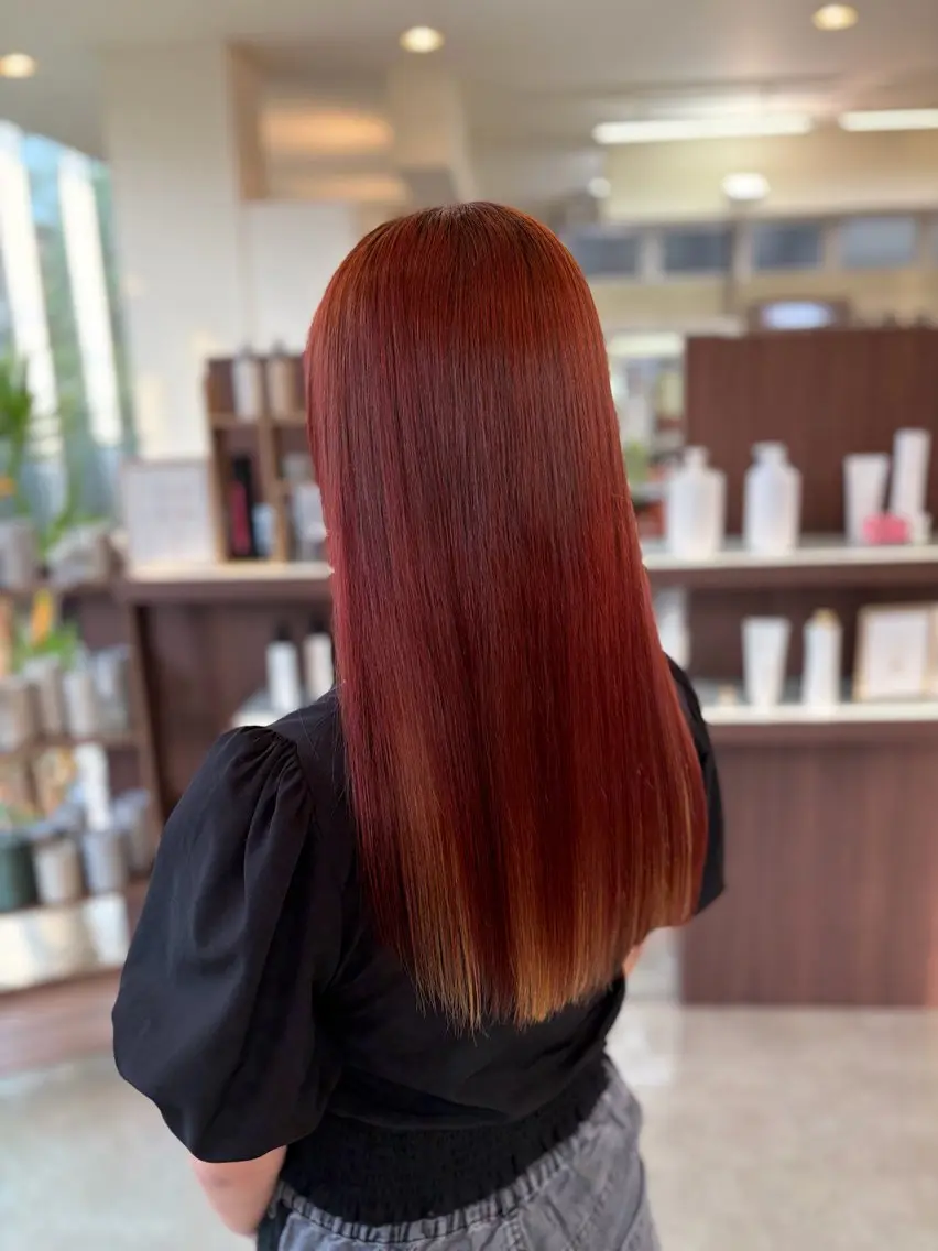 ロング カラー ブラウンカラー オレンジ オレンジブラウン 似合わせカット 🌻トレンドカラー /艶カラー/あい🌻のヘアスタイル