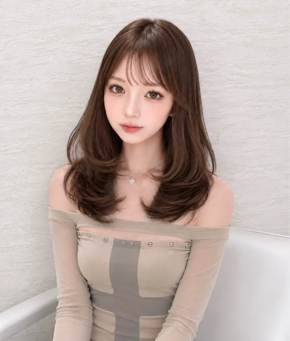 セミロング カット 🩶透明感カラー 池袋/mei🩶のヘアスタイル