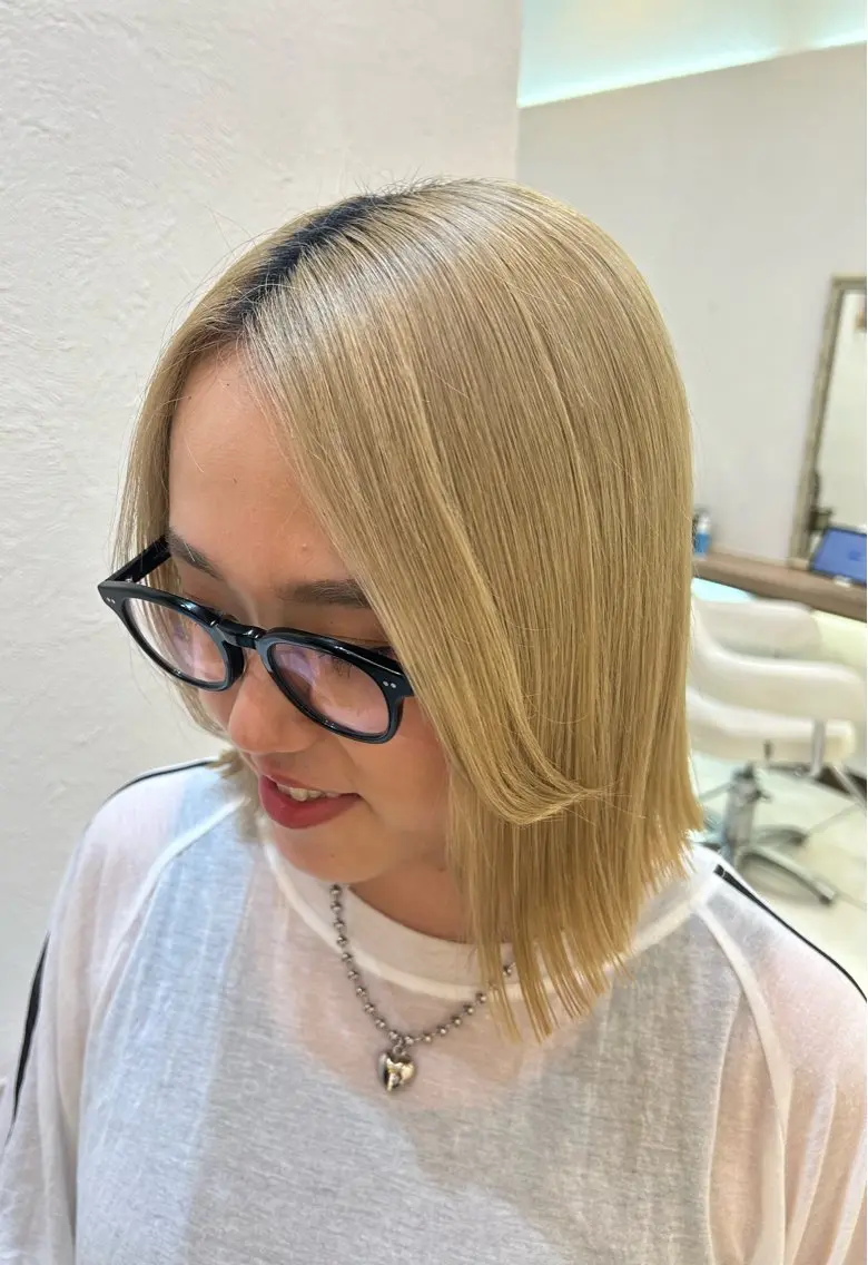 ショート カラー 髪質改善 トリートメント ヘアカラー トリートメント 縮毛矯正/髪質改善/ 艶髪ササキナツミのヘアスタイル
