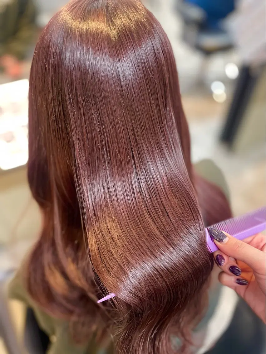カラー カシス レッドカラー 札幌クロスパーマ /🎀柴田ひな🎀のヘアスタイル