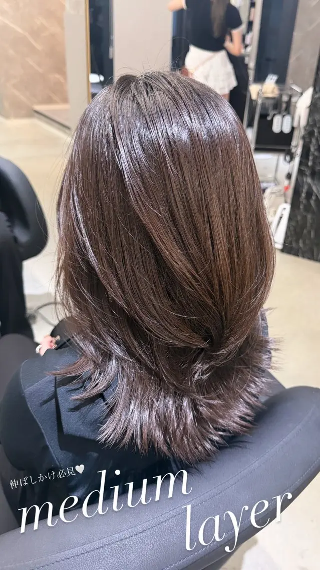 ミディアム caho/大阪梅田 韓国ヘア♡のヘアスタイル