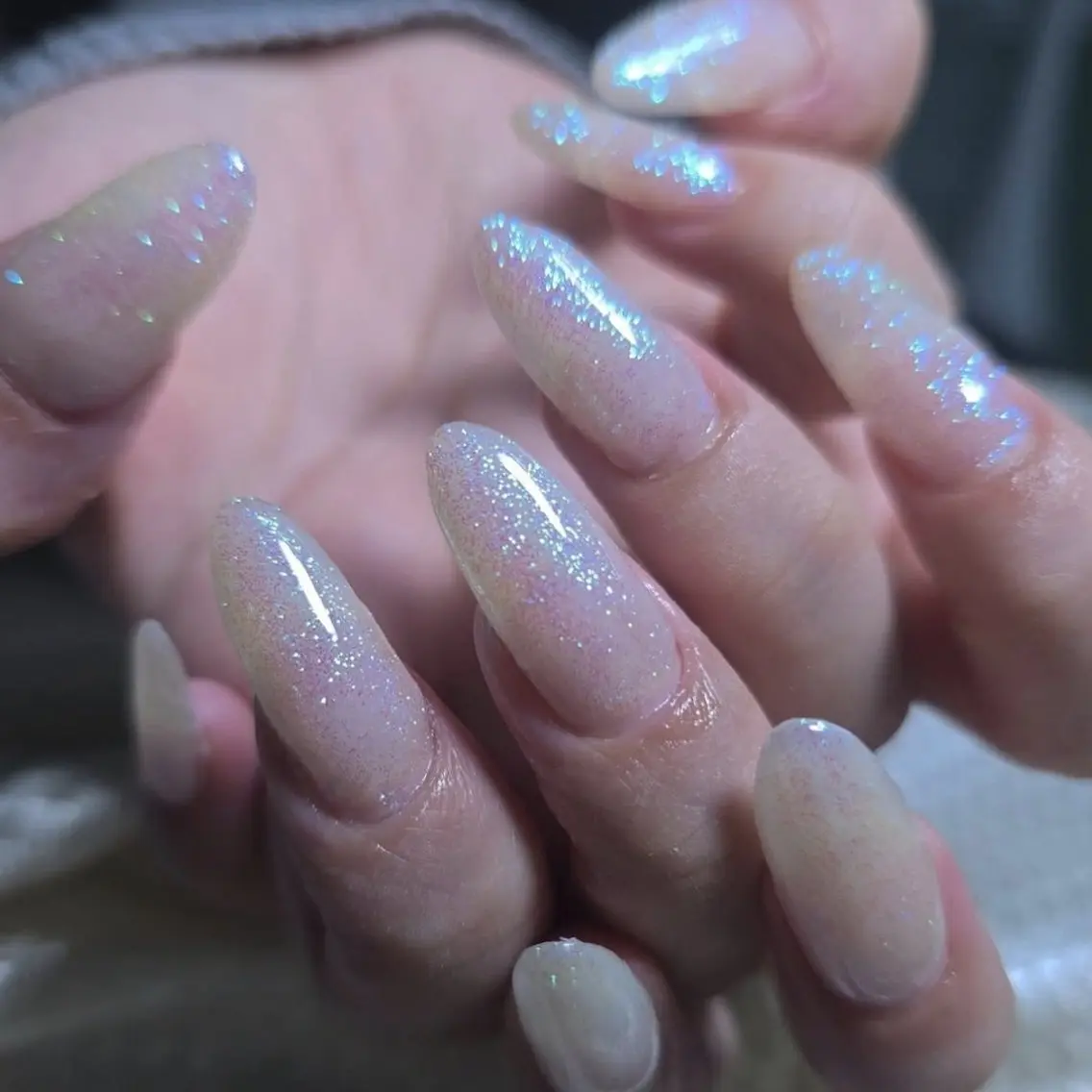 ネイル ブルー ラメ(グリッター) もるみちゅ nailのネイルデザイン