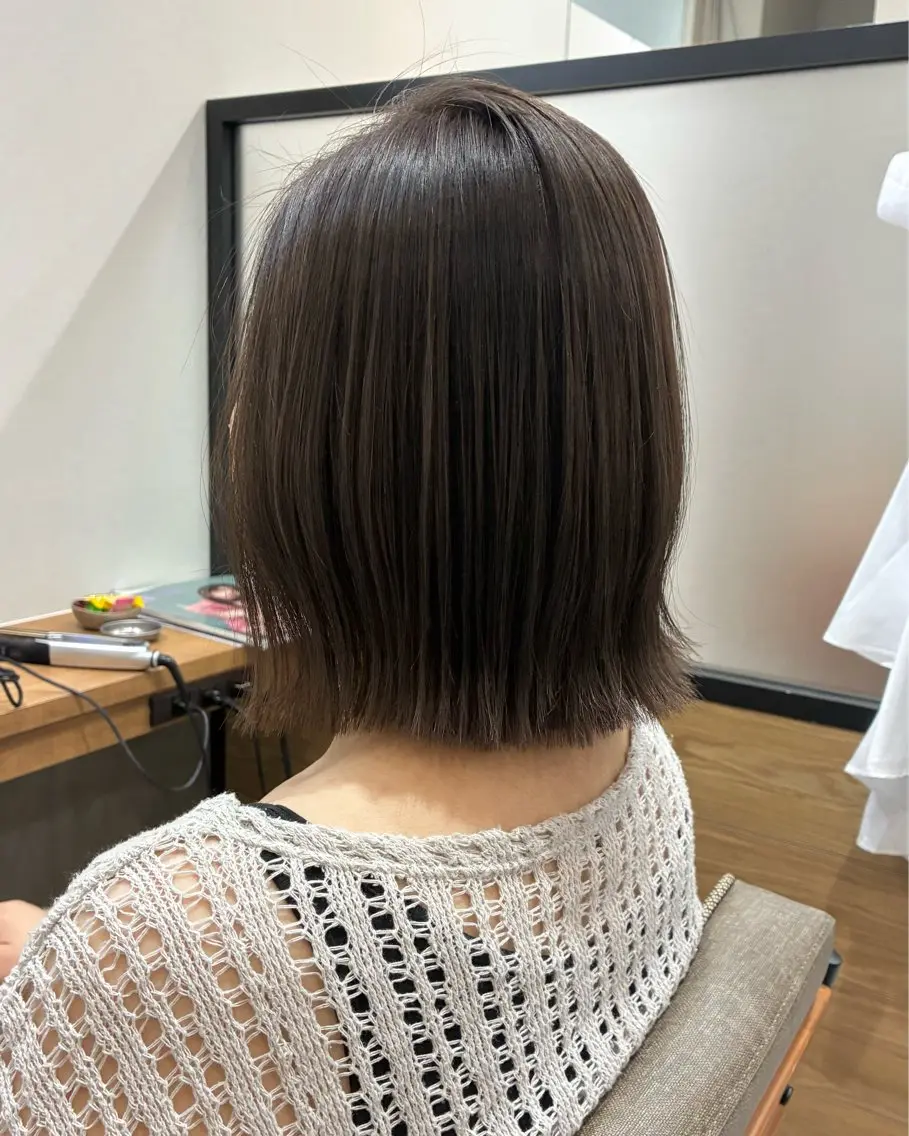 ミディアム 縮毛矯正 カット 縮毛矯正 柴田真衣 /ナチュラル/半個室のヘアスタイル
