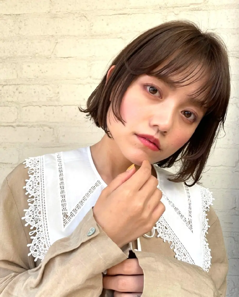 ミディアム カラー ブラウンカラー ナチュラルブラウン ボブ coii コイ【原宿/表参道】のヘアスタイル