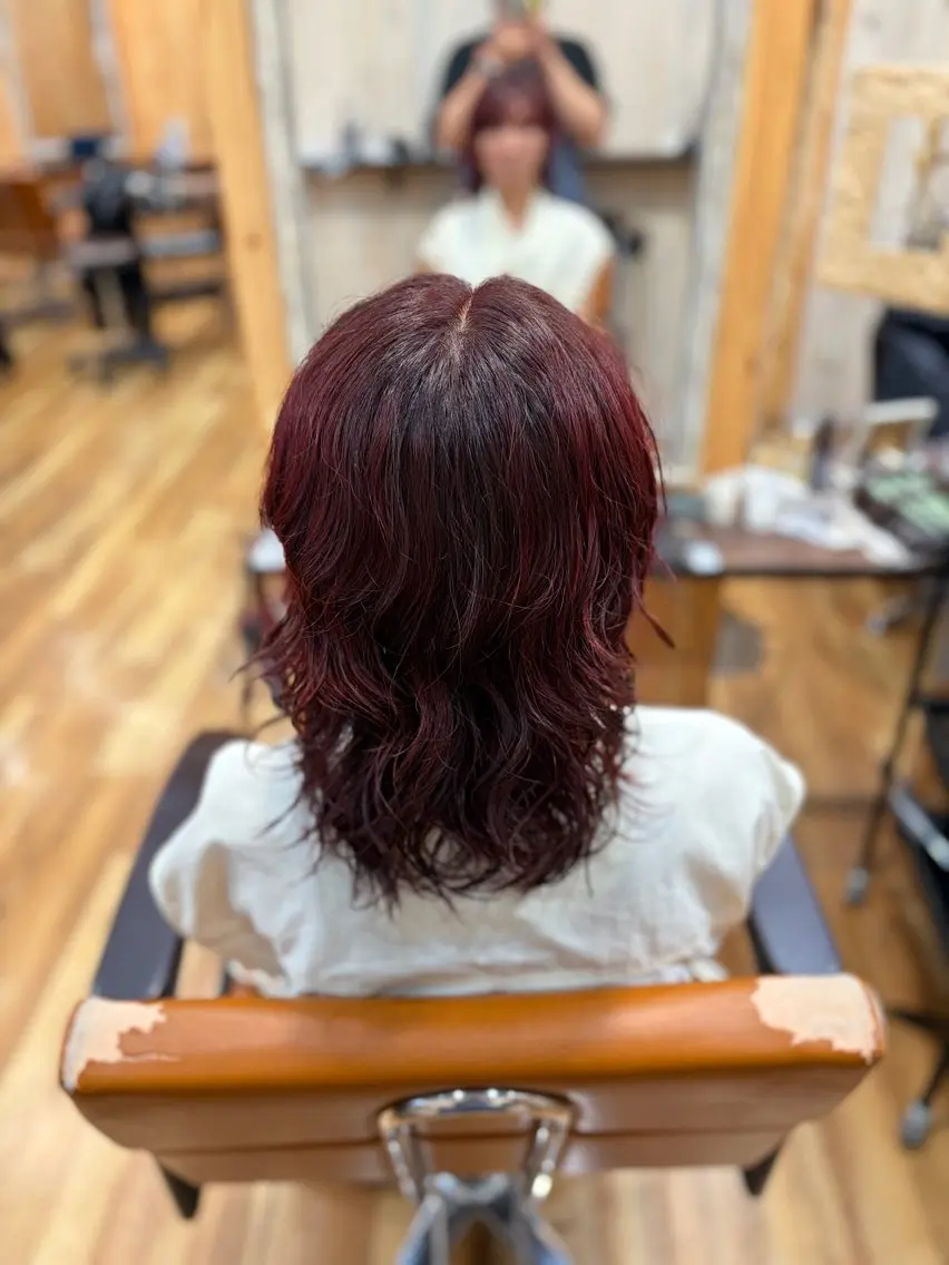 ミディアム カラー パーマ tetote ミコのヘアスタイル