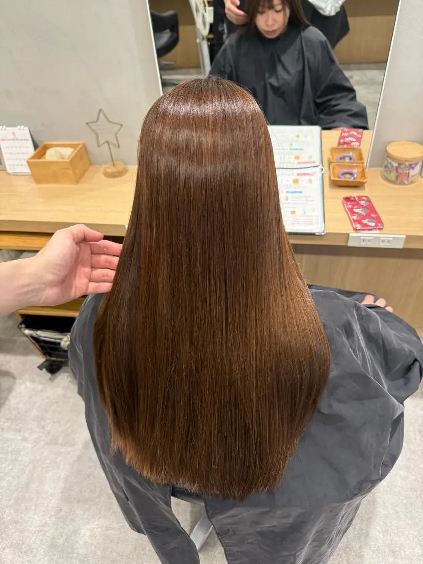 ロング カラー 髪質改善 カット ヘアカラー 巻ける髪質改善🫧ハ イライト/永田汰伊智のヘアスタイル