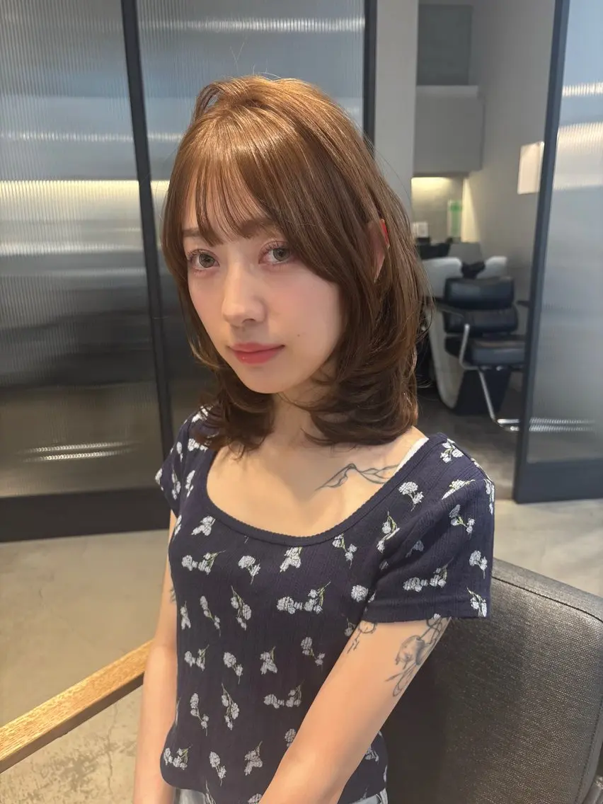 ミディアム カラー カット ヘアカラー ♡tomo♡ 岐阜レイヤーカットのヘアスタイル