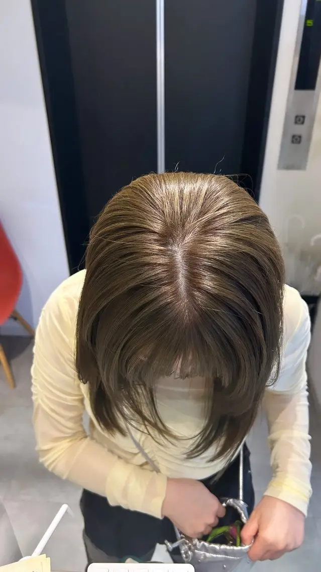 ロング カット ヘアカラー ケアカラー/ベージュ ケンショウのヘアスタイル