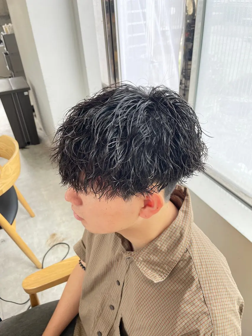 ショート パーマ メンズ カット パーマ メンズパーマ/新潟/ 万代／田崎亮🌟のヘアスタイル