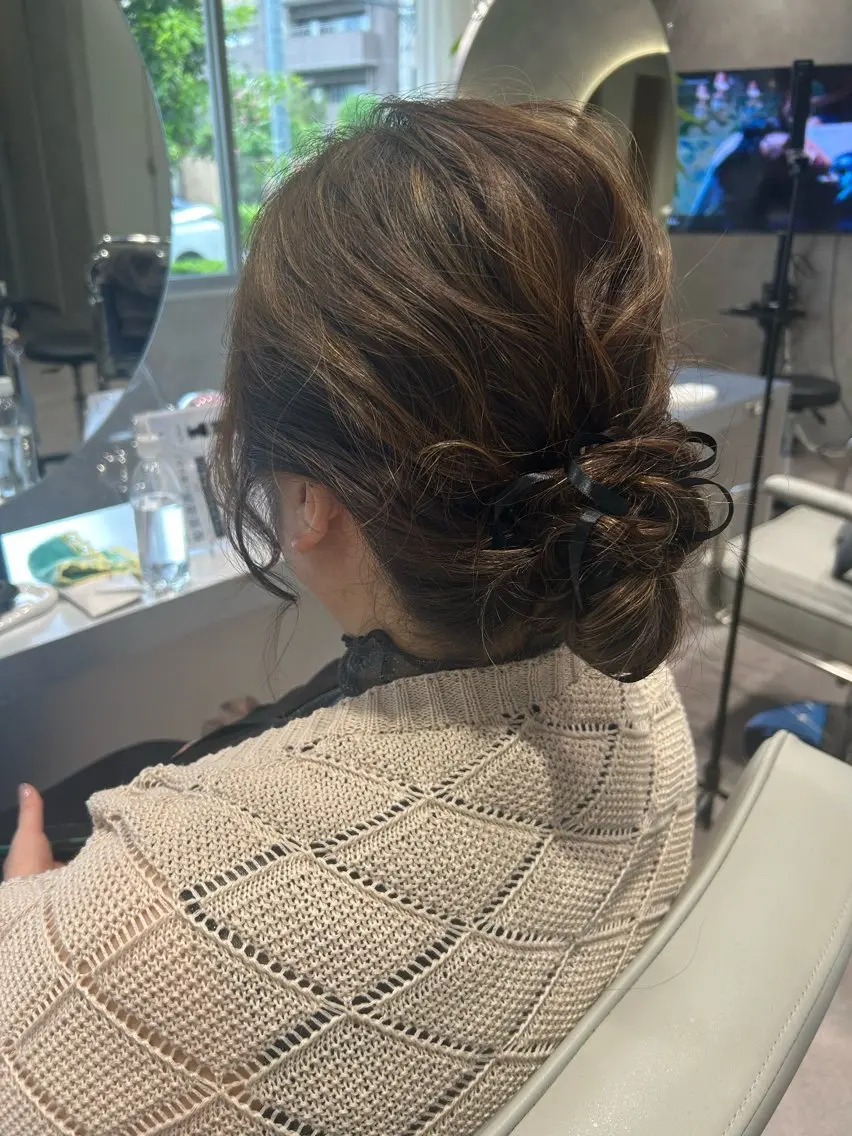 セミロング ヘアアレンジ 原野 実優羽のヘアスタイル