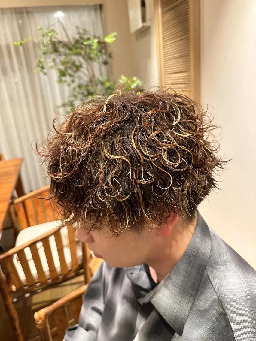 ショート パーマ カット パーマ トリートメント 津田 幹太のヘアスタイル