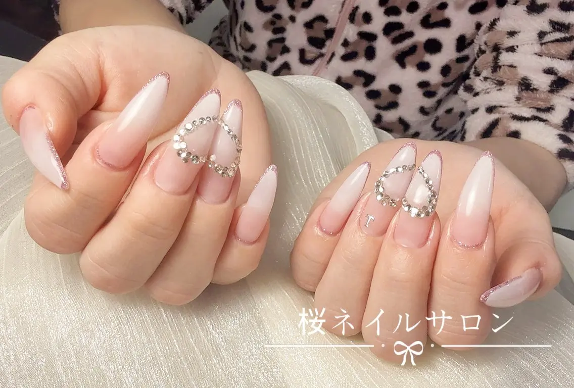 ネイル アートネイル フットネイル フレンチネイル ジェルネイル ニュアンスネイル 桜 ネイルのネイルデザイン