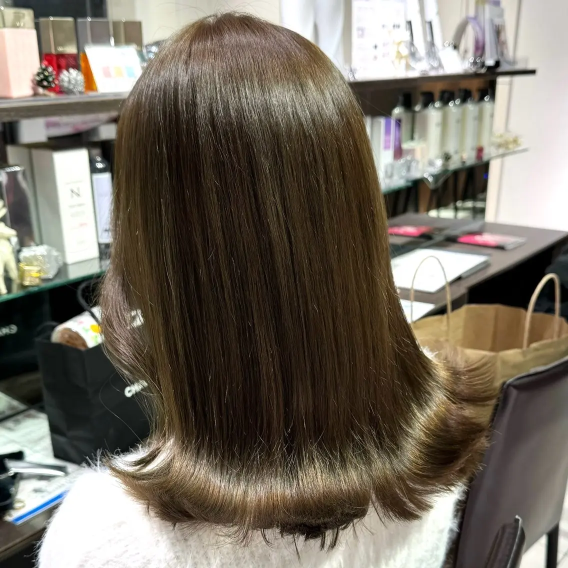 セミロング カラー ヘアアレンジ ヘアカラー ブリーチなしカラー /新百合ヶ丘/安形翔のヘアスタイル