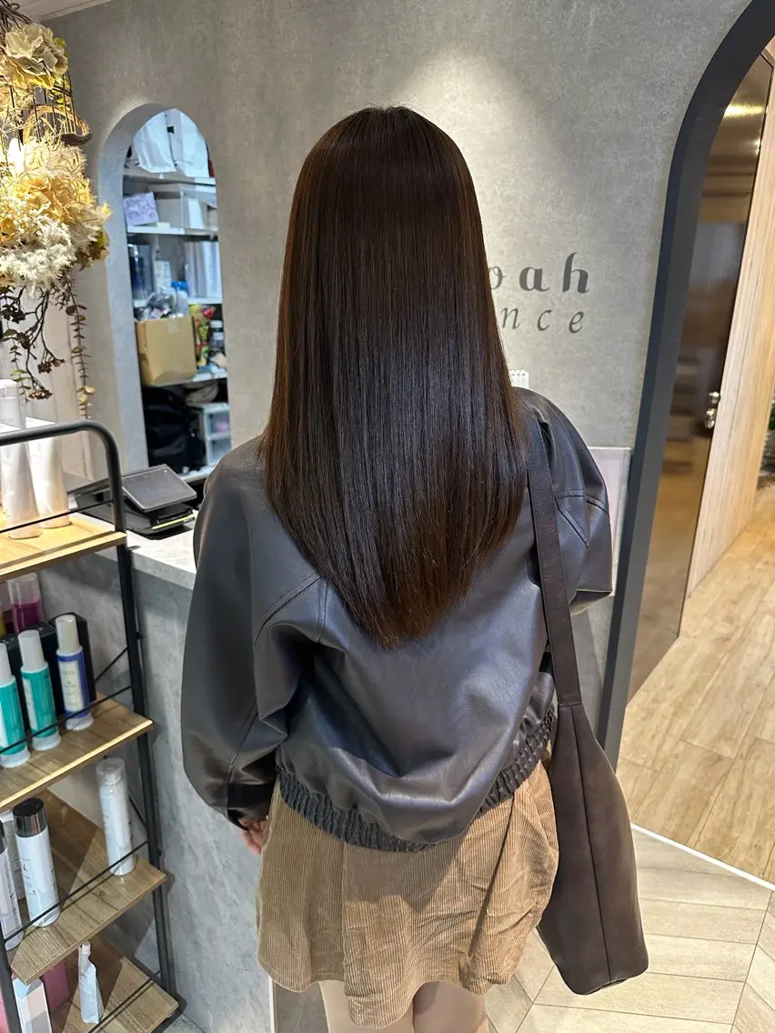 ロング 髪質改善 ロング 縮毛矯正 カット ヘアカラー トリートメント 💎ReFaで作る 髪質改善💎のヘアスタイル