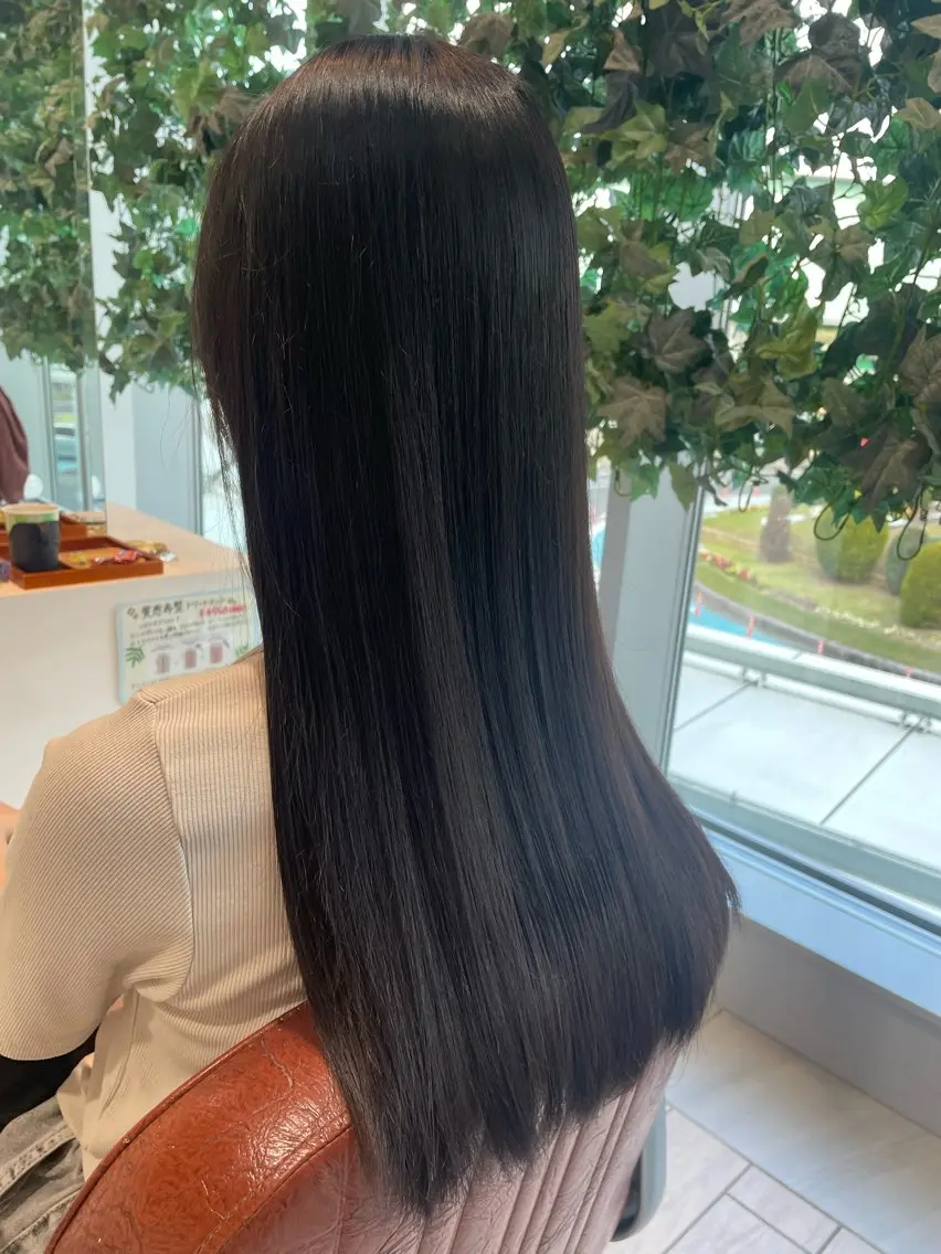 ロング 縮毛矯正 トリートメント 平 真亜里のヘアスタイル