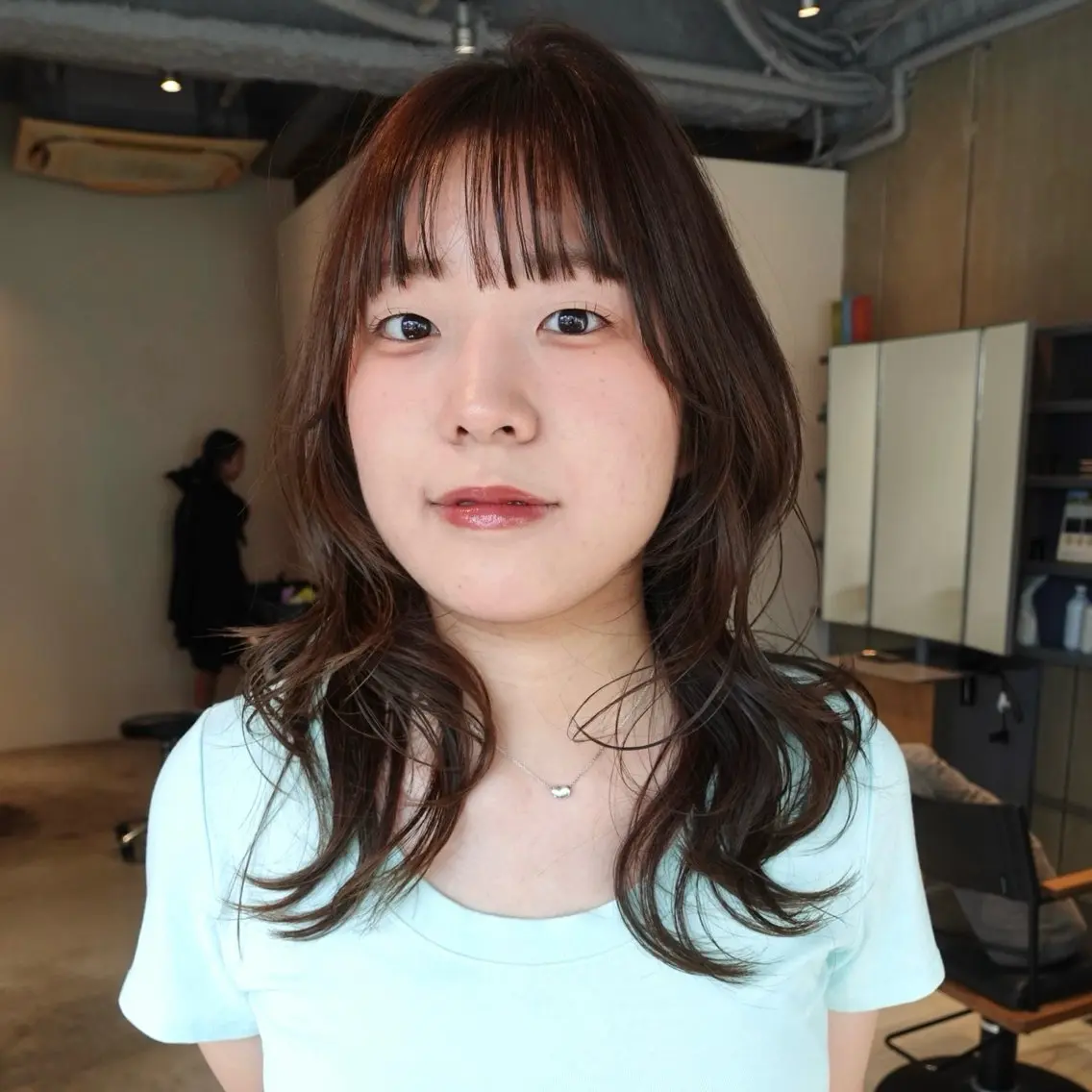 セミロング カラー アッシュ アッシュブラウン ブラウンカラー 透明感カラー レイヤーカット なかがきはな/ボブ/ レイヤー/パーマのヘアスタイル