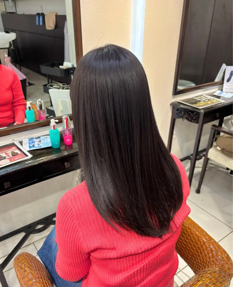 ロング 縮毛矯正 毛利 拓夢のヘアスタイル