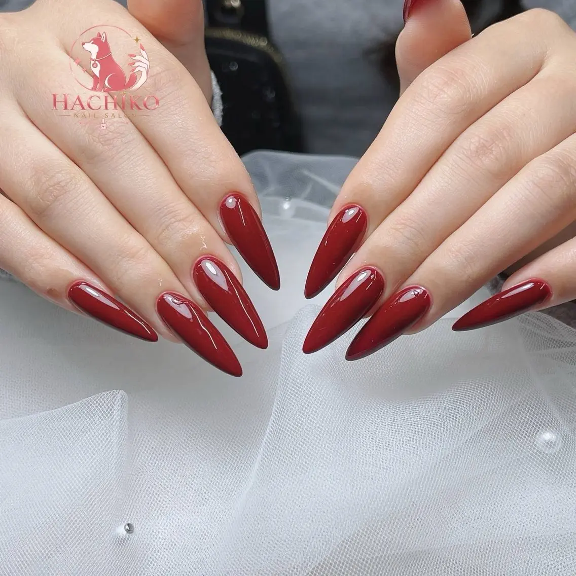 ネイル チークネイル クリアネイル ガーリー キラキラネイル 韓国ネイル ハンドネイル Hachiko Nail Salonのネイルデザイン