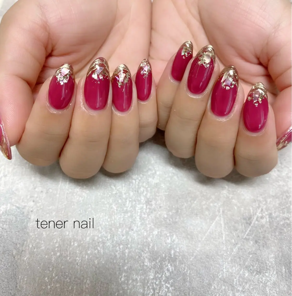 ネイル フレンチネイル キラキラネイル ミラーネイル ハンドネイル テネルネイル tener nailのネイルデザイン