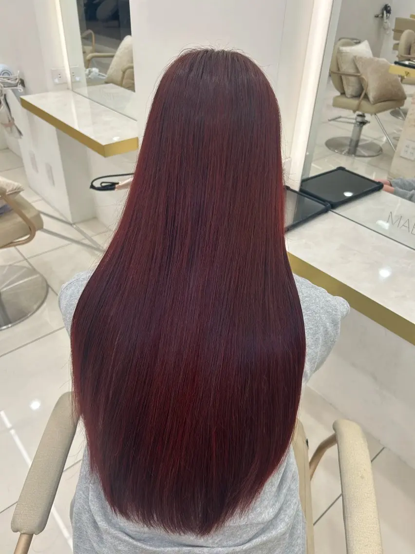 カラー レッドカラー ヘアカラー うの はるなのヘアスタイル