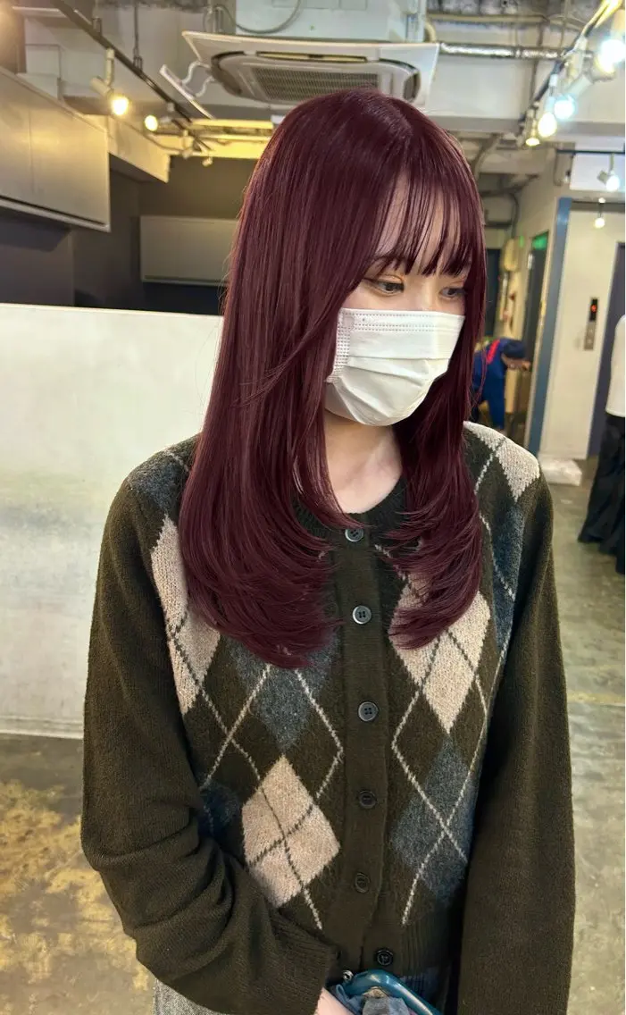 ロング カット ヘアカラー ✂韓国レイヤー 🦋みやび🪽のヘアスタイル