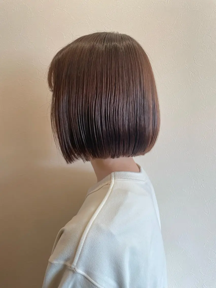ミディアム 切りっぱなしボブ ボブ 髪質改善 菊池紳吾のヘアスタイル