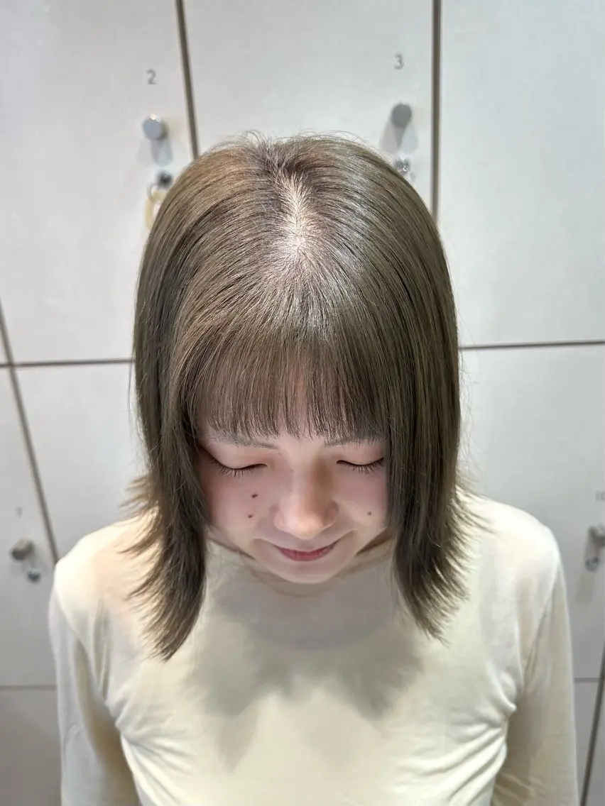 ミディアム カット ヘアカラー トリートメント 美髪矯正/渡辺 りんのヘアスタイル