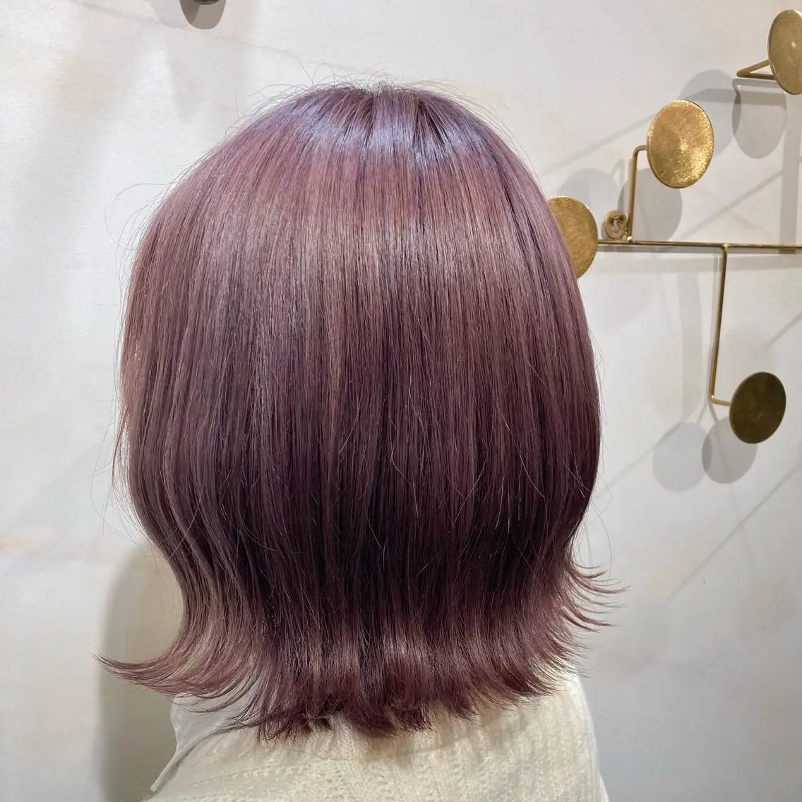 ミディアム カラー ラベンダーカラー ラベンダーピンク ピンクカラー 片柳 美友季のヘアスタイル
