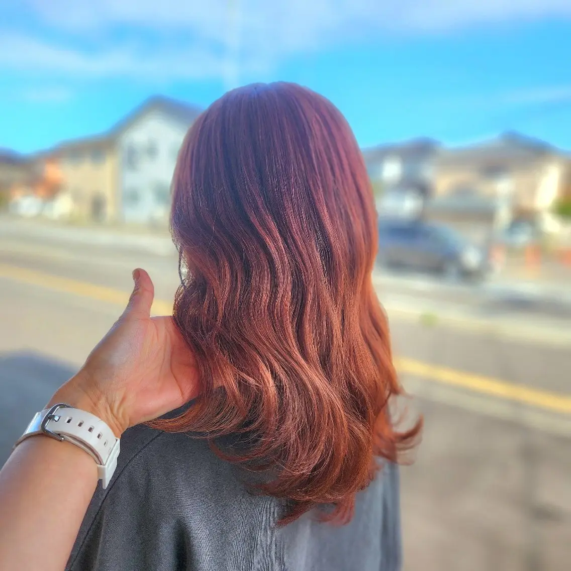 セミロング カラー ブラウンカラー オレンジ オレンジブラウン トリートメント シールエクステ🎀 ホシノ🕒ユウカのヘアスタイル