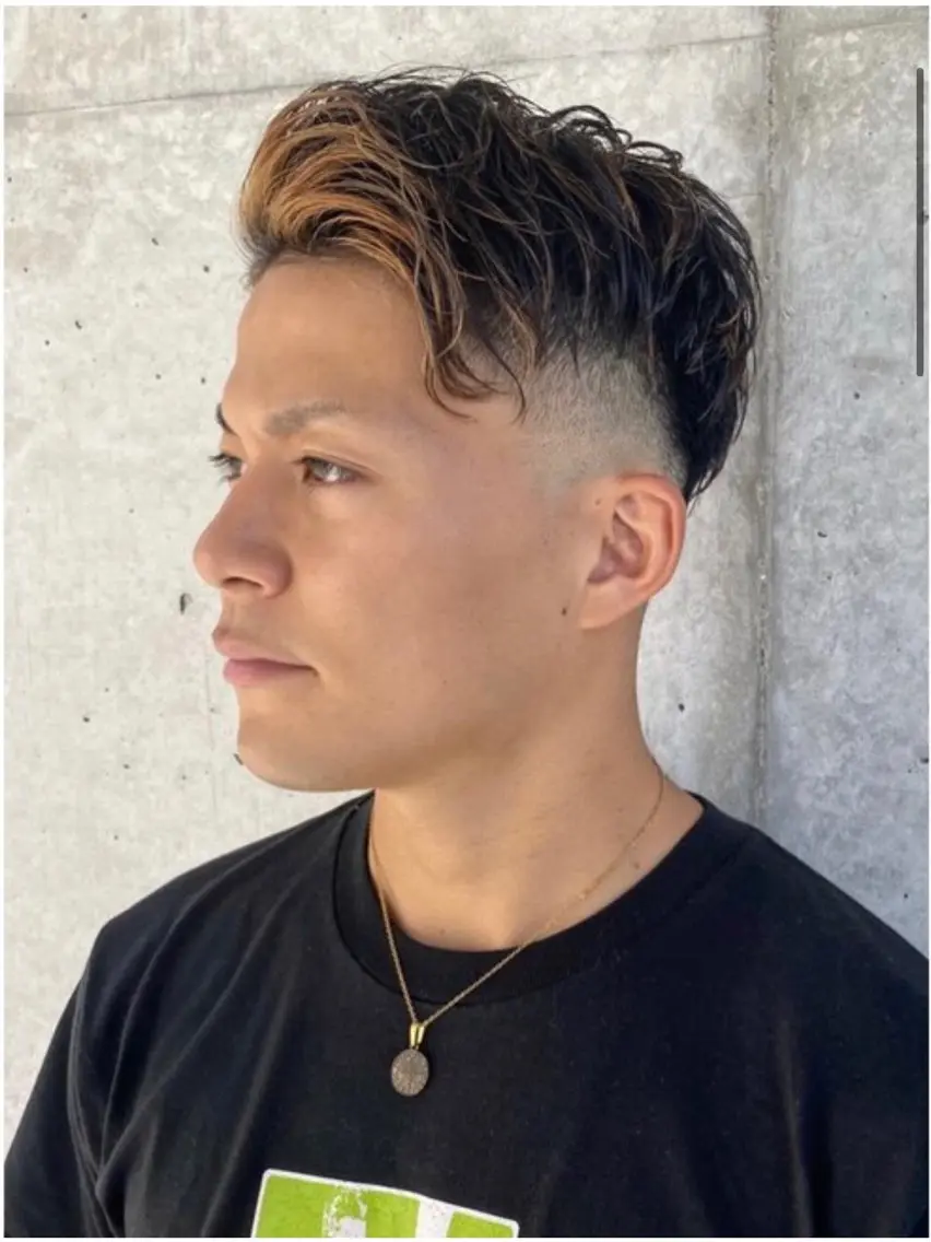 ショート カラー メンズ カット ヘアカラー 大人メンズパーマ メンズ特化　萱原大幹のヘアスタイル