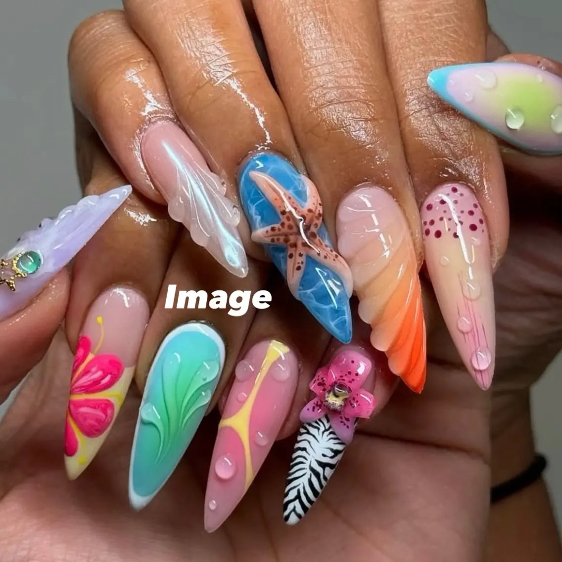 ネイル ロングネイル ハンドネイル Nail salon Euphoriaのネイルデザイン
