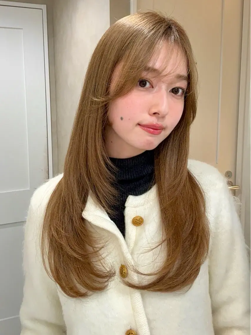 セミロング レイヤーカット カット ヘアカラー トリートメント 髪質改善× レイヤー/岡田大樹のヘアスタイル