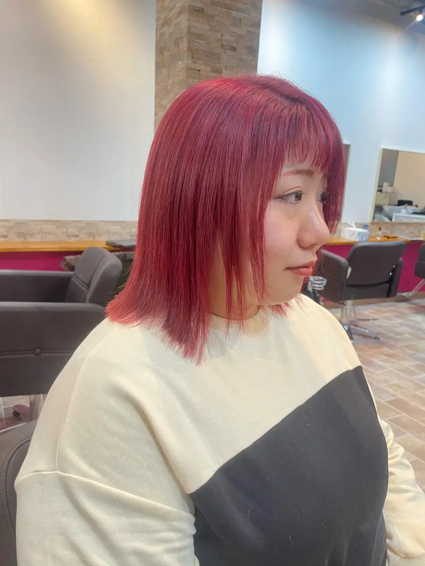 ショート カラー ヘアカラー&縮毛矯正 STAR☆RIVERのヘアスタイル