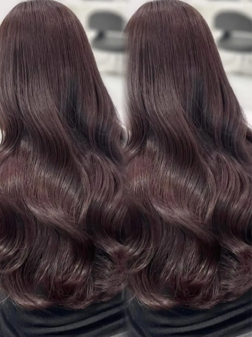 ロング 顔周りカット 韓国風ヘア レイヤーカット カット ヘアカラー トリートメント 顔まわりレイヤー/諒 オリーブカラー/天神のヘアスタイル