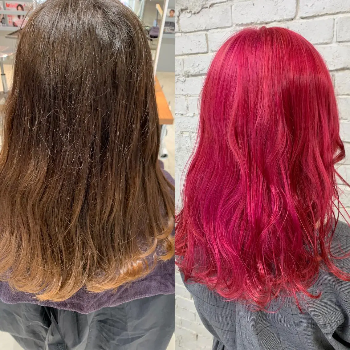 セミロング カラー ブリーチ ピンクカラー ヘアカラー トリートメント LUXBE LUCEのヘアスタイル