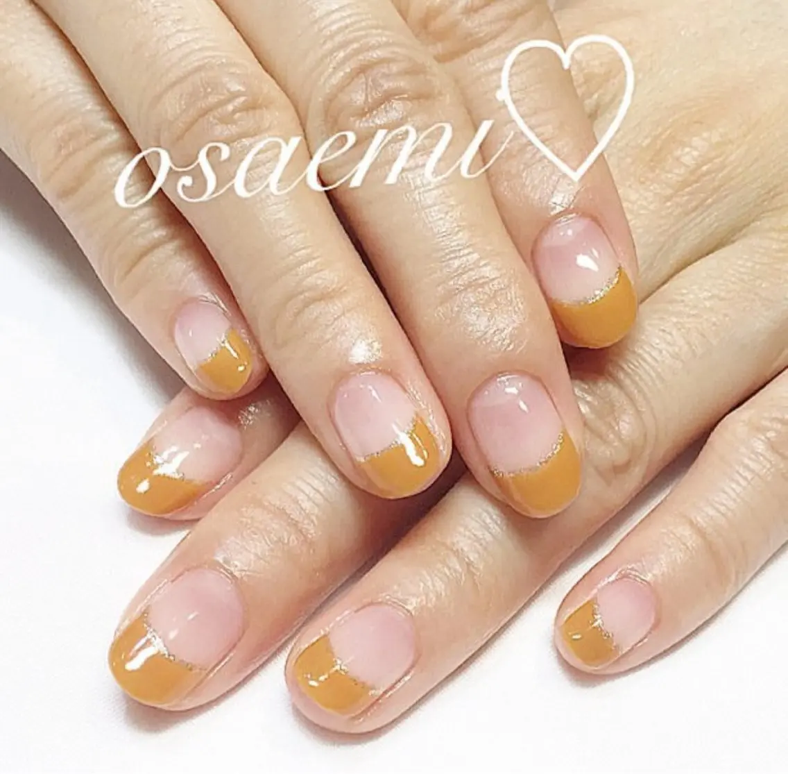 ネイル チークネイル フラッシュネイル フレンチネイル グラデーション ラメ(グリッター) ハンドネイル osa emiのネイルデザイン