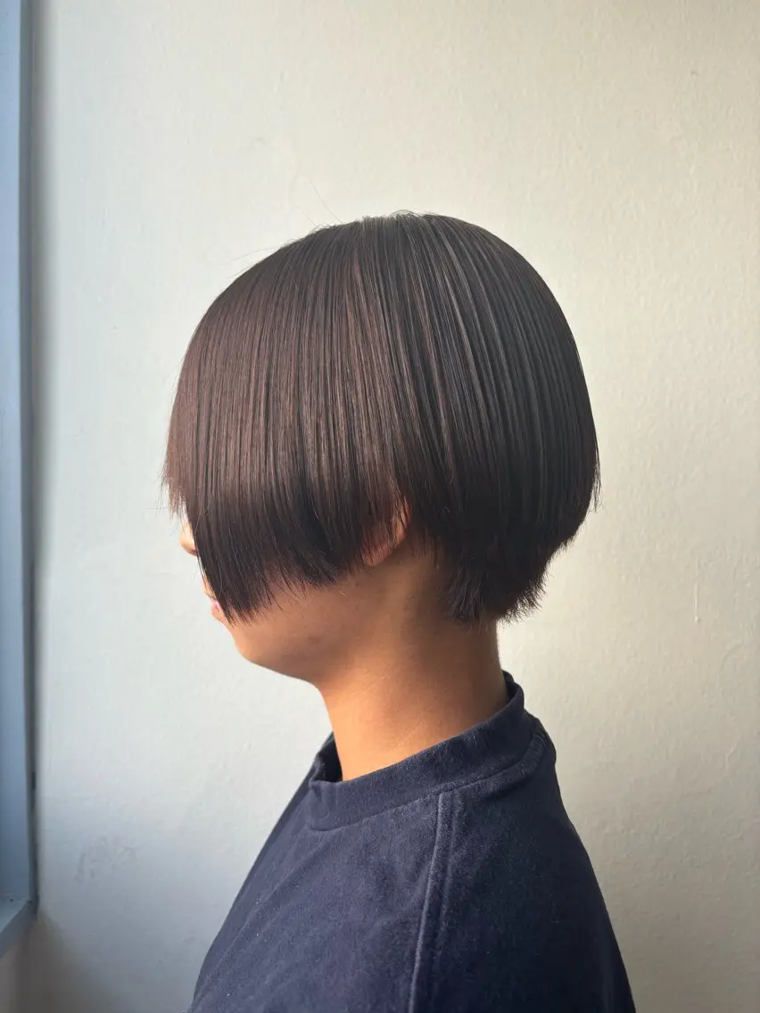 ショート 縮毛矯正 ✨髪質改善カラー✨ ストレート☔脇田のヘアスタイル