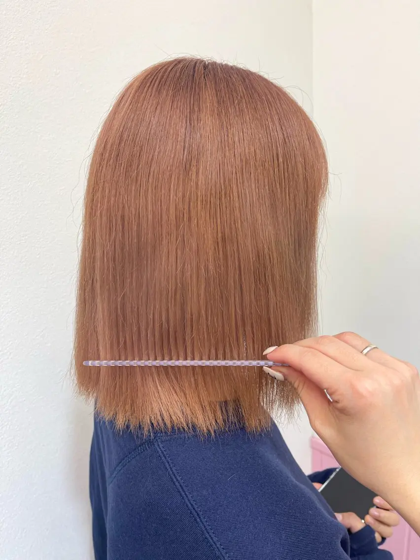 ショート カラー ヘアカラー トリートメント 🎀ミルクティー/暖 色×レイヤー/マリアのヘアスタイル