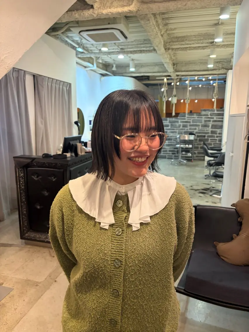 ショート ボブ カット カットモデル募集 西川二葉のヘアスタイル