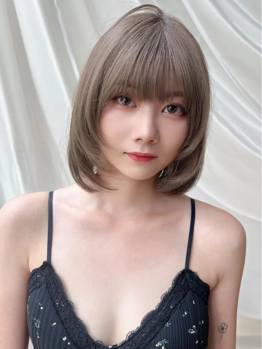ショート カラー ボブレイヤー ボブ レイヤーカット ヘアカラー 望月威吹/表参道/レ イヤー/透明感カラーのヘアスタイル